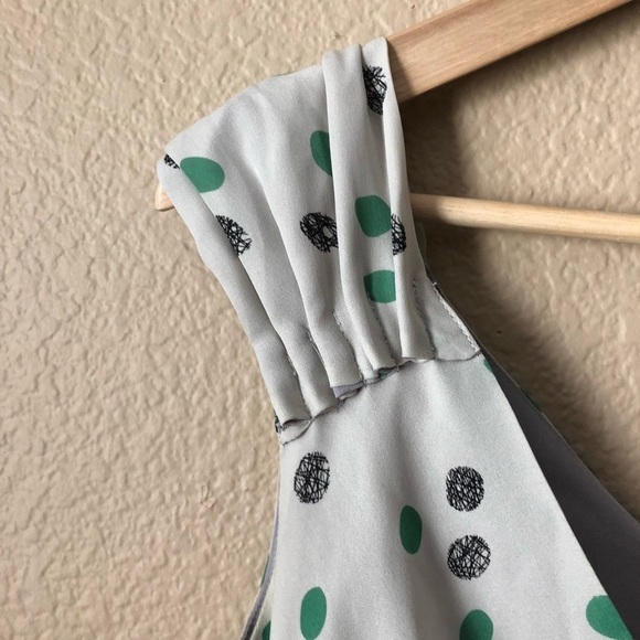 Hype polka dot drape front sleeveless dress - Picture 3 of 5